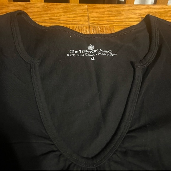 The Territory Ahead Pima Cotton Mini Short Sleeve Dress in Black Sz M Comfort - Picture 8 of 14